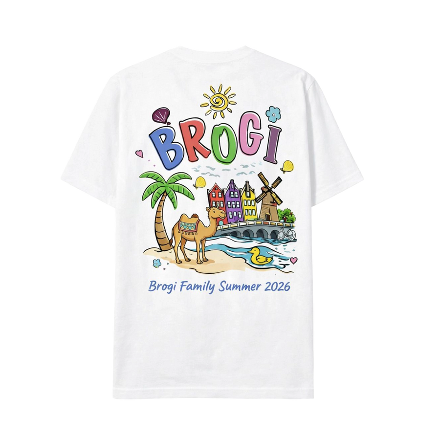 Brogi Family Summer 2026 “Vacation Postcard” T-shirt lifestyle